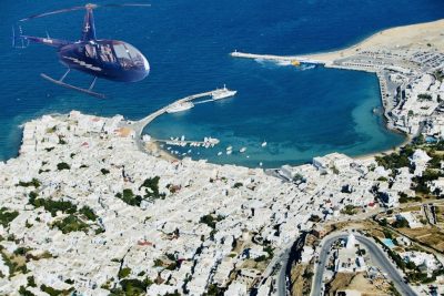 Helicopter photoshoot in Mykonos